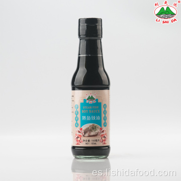 Botella de vidrio 150ml Salsa de soja de pescado al vapor